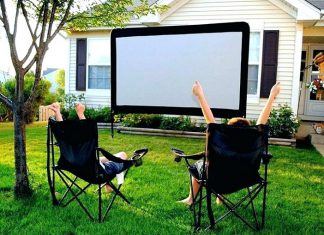 backyard movie projector diy