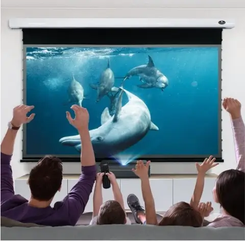 motorized projector screen size